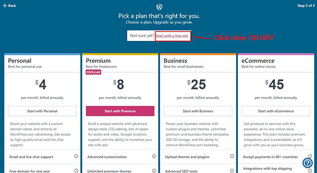 Chọn hosting miễn phí